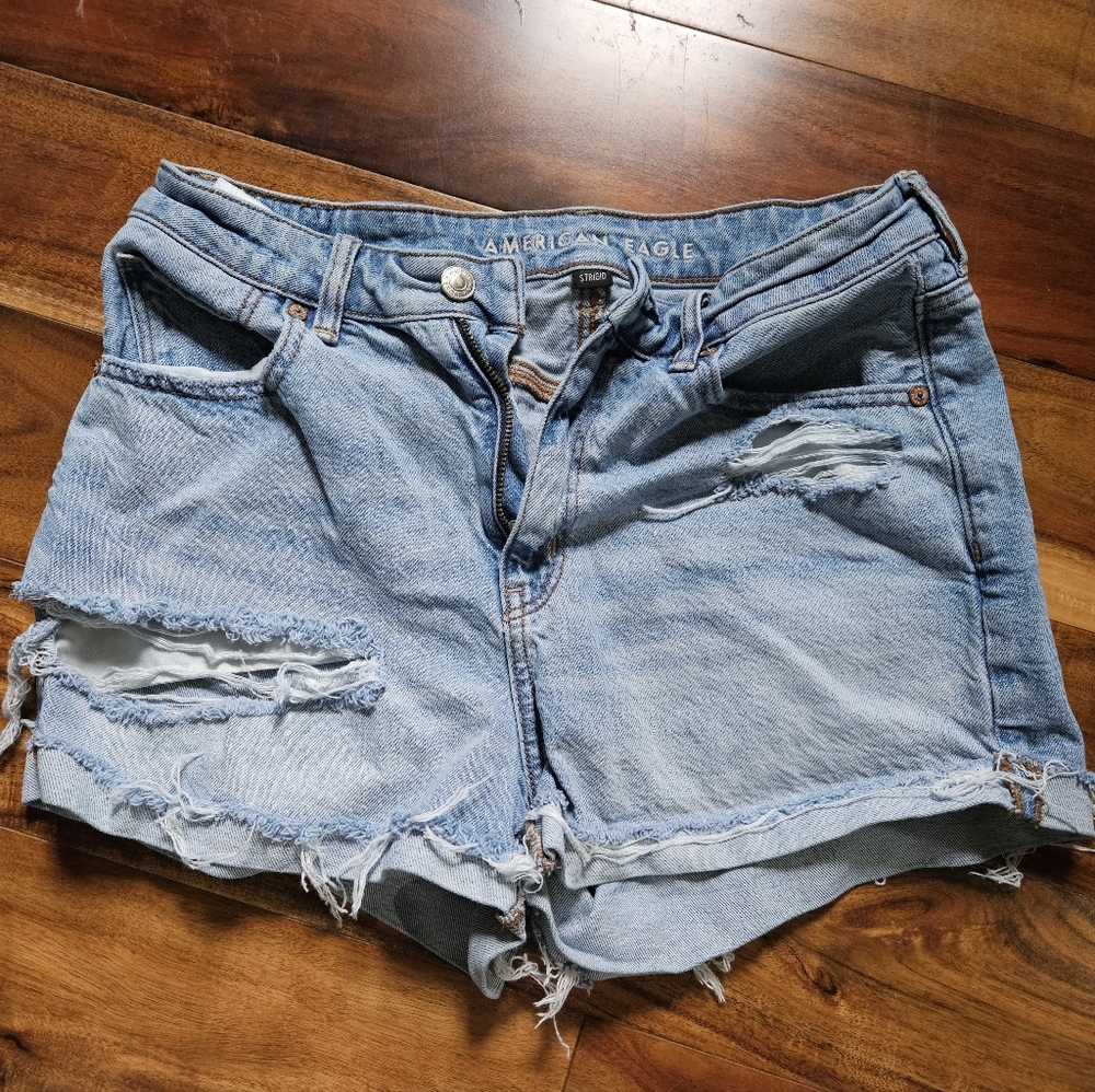American Eagle Outfitters Distressed Blue Jean Shorts